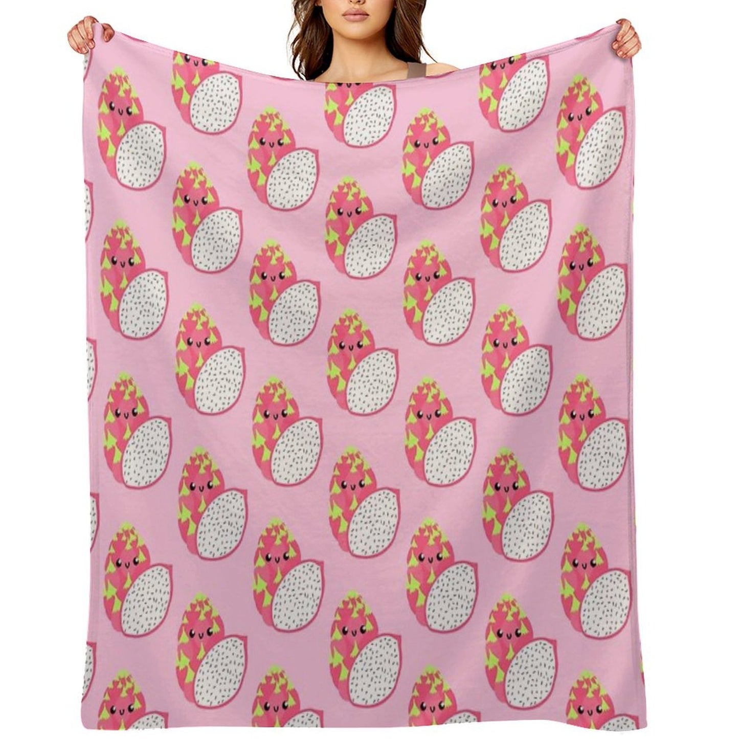 Happy Dragon Fruit Throw Blanket