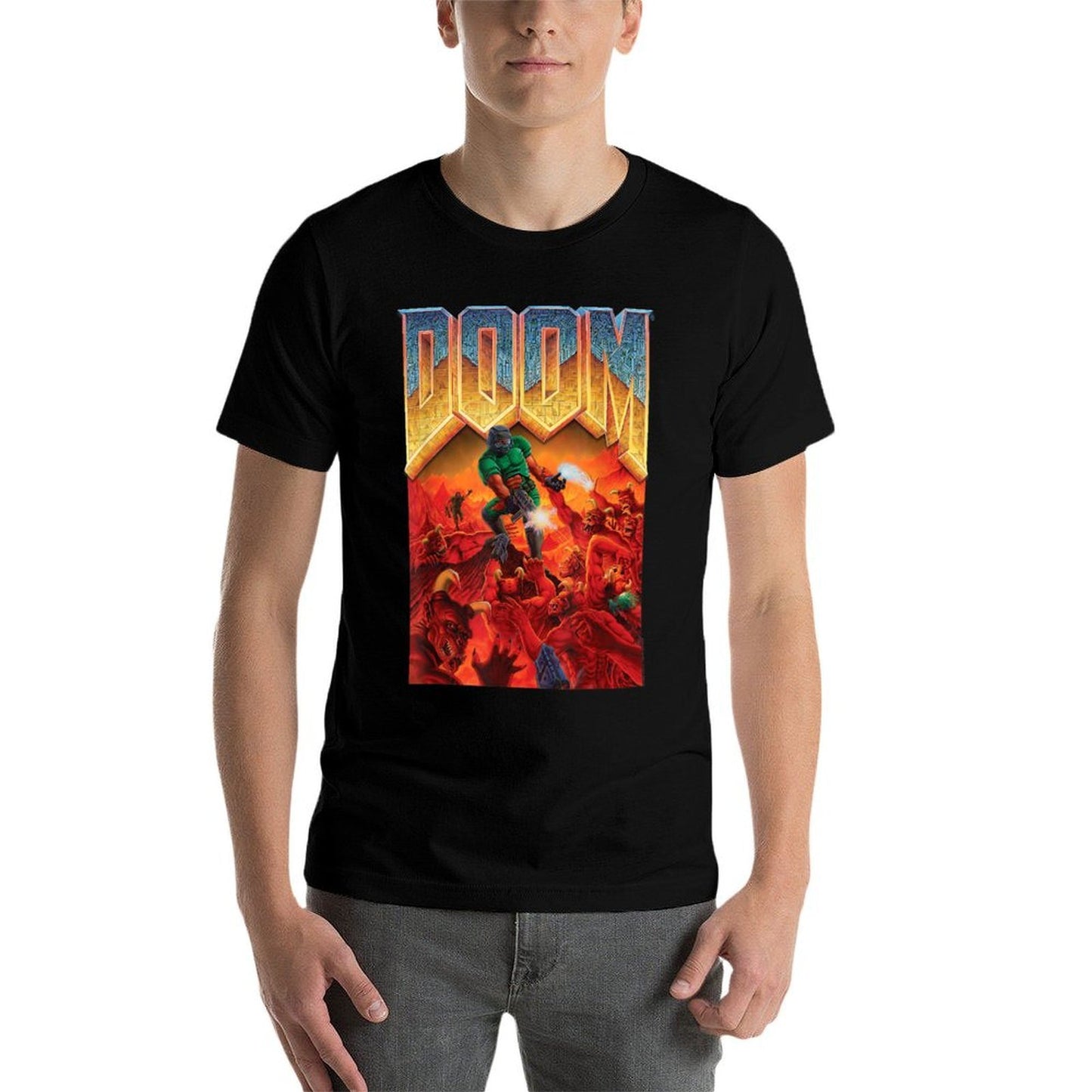 DOOM 1993 Video Game Cover Art Vintage-inspired T-Shirt