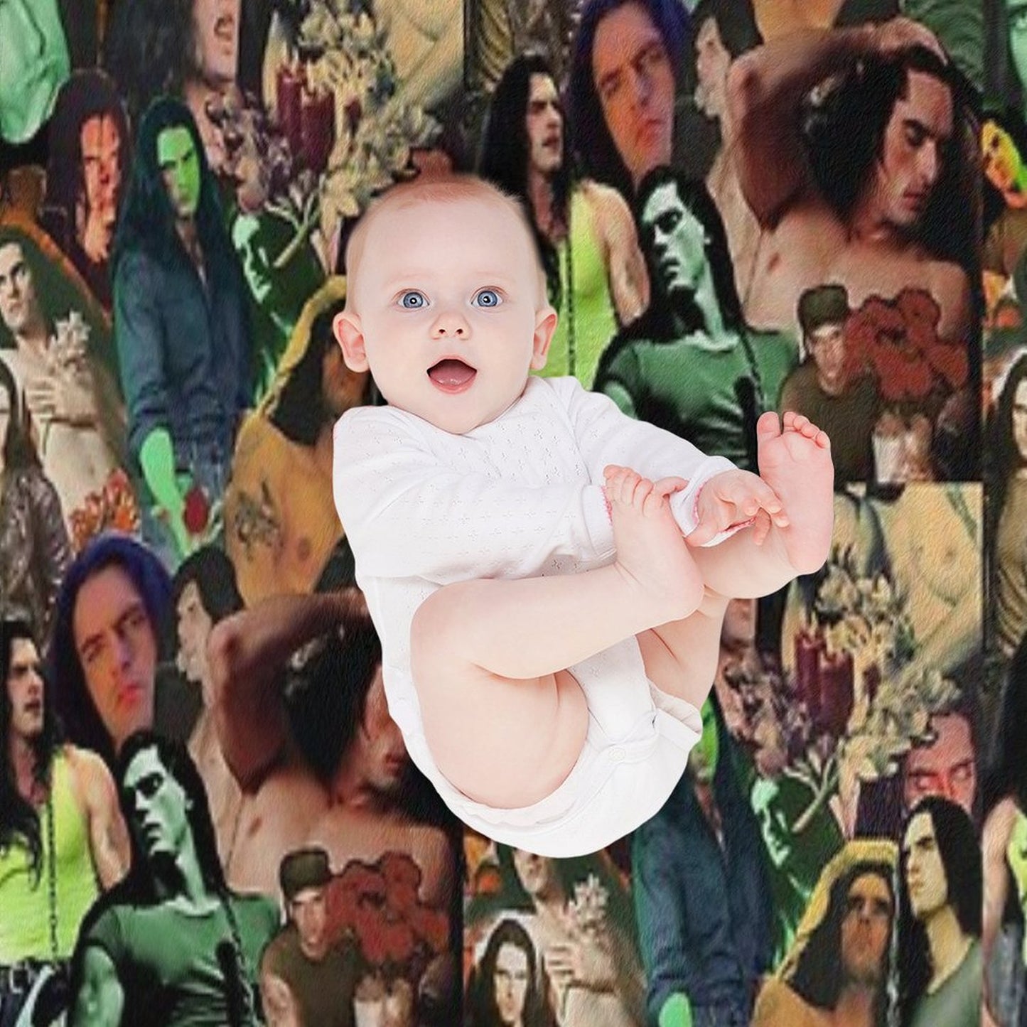 Type O Negative Peter Steele Dark Goth Collage Edit II Throw Blanket