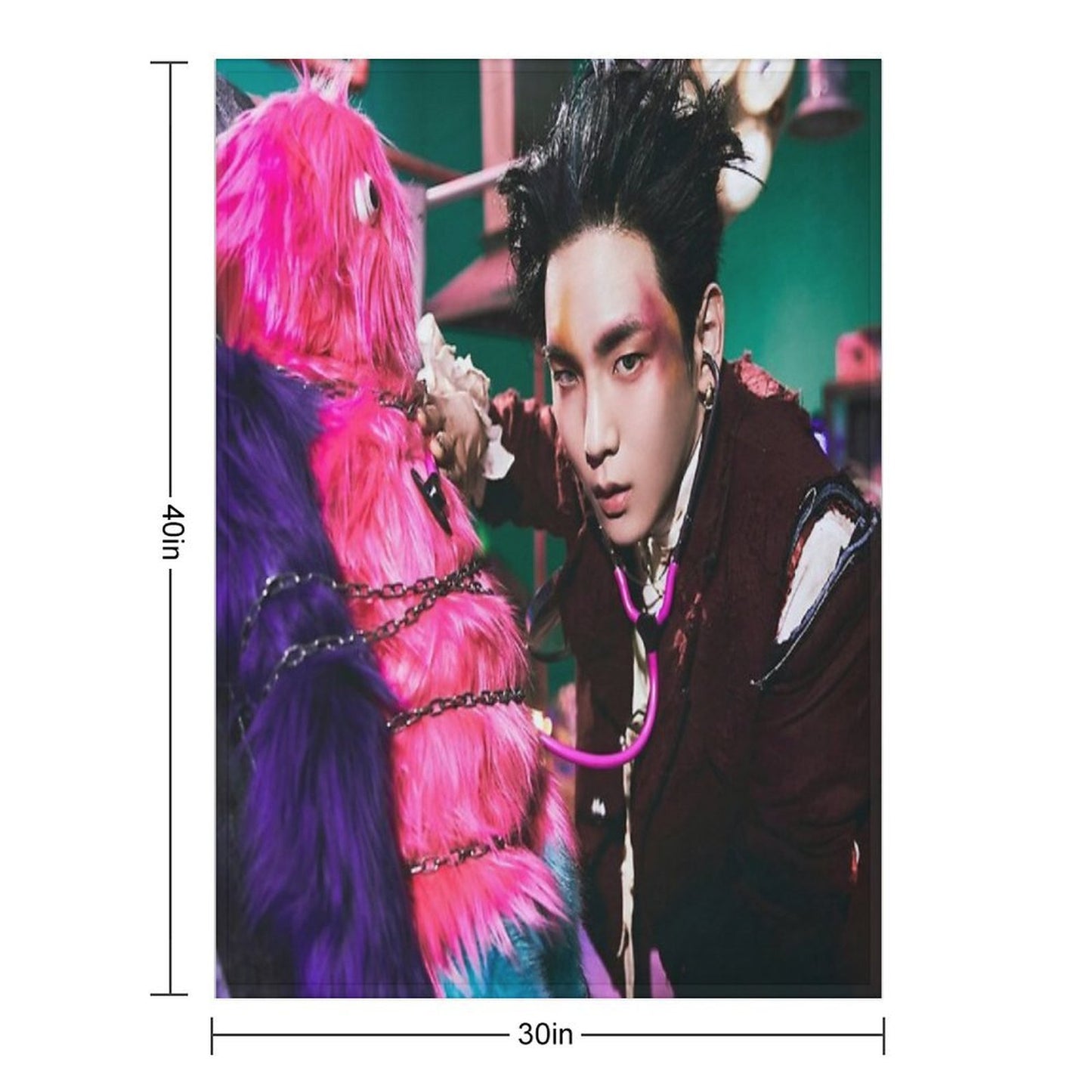 Key Gasoline Pink Monster Throw Blanket
