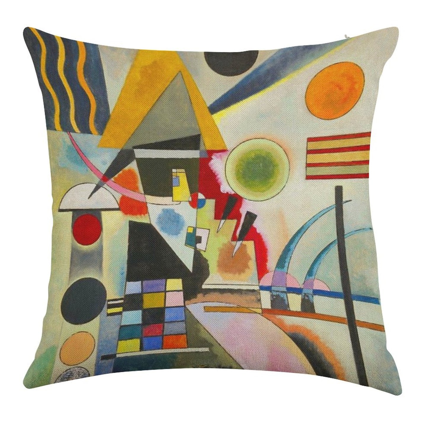 Kandinsky Swinging Linen Throw Pillow Cover