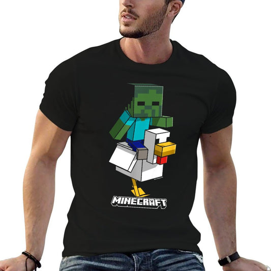 Minecraft Chicken Jockey Aiming To Attack  High-quality Stitching T-Shirt