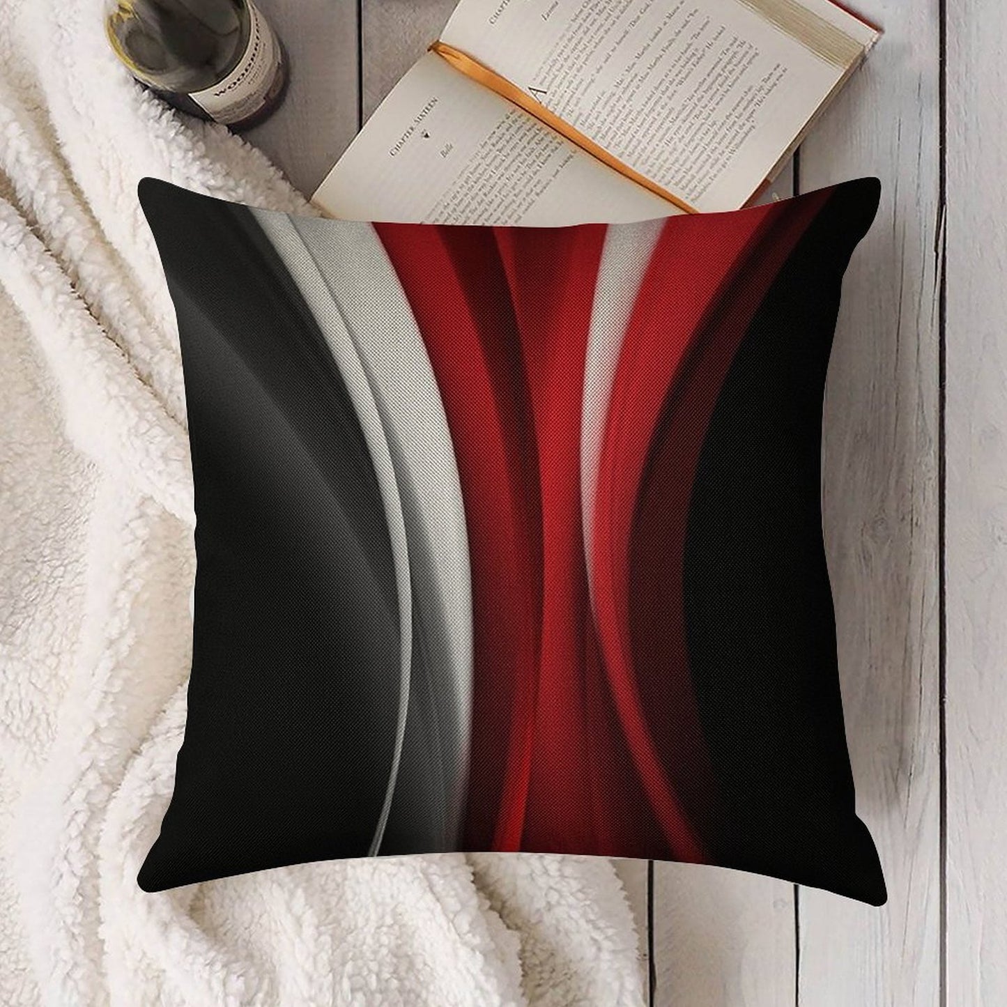 Red And White Linen Throw Pillow Cover