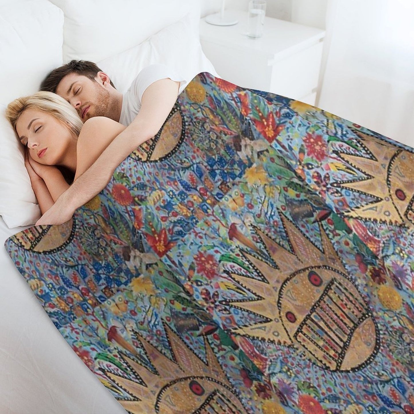 Ween Boognish And Flowers Throw Blanket