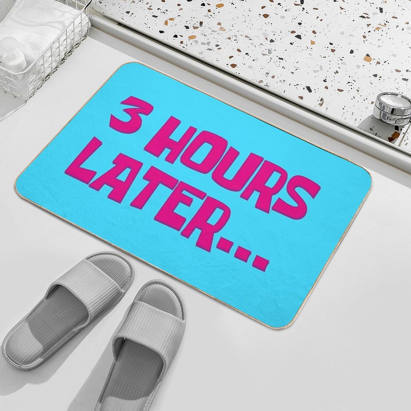 3 Hours Later Bath Mat