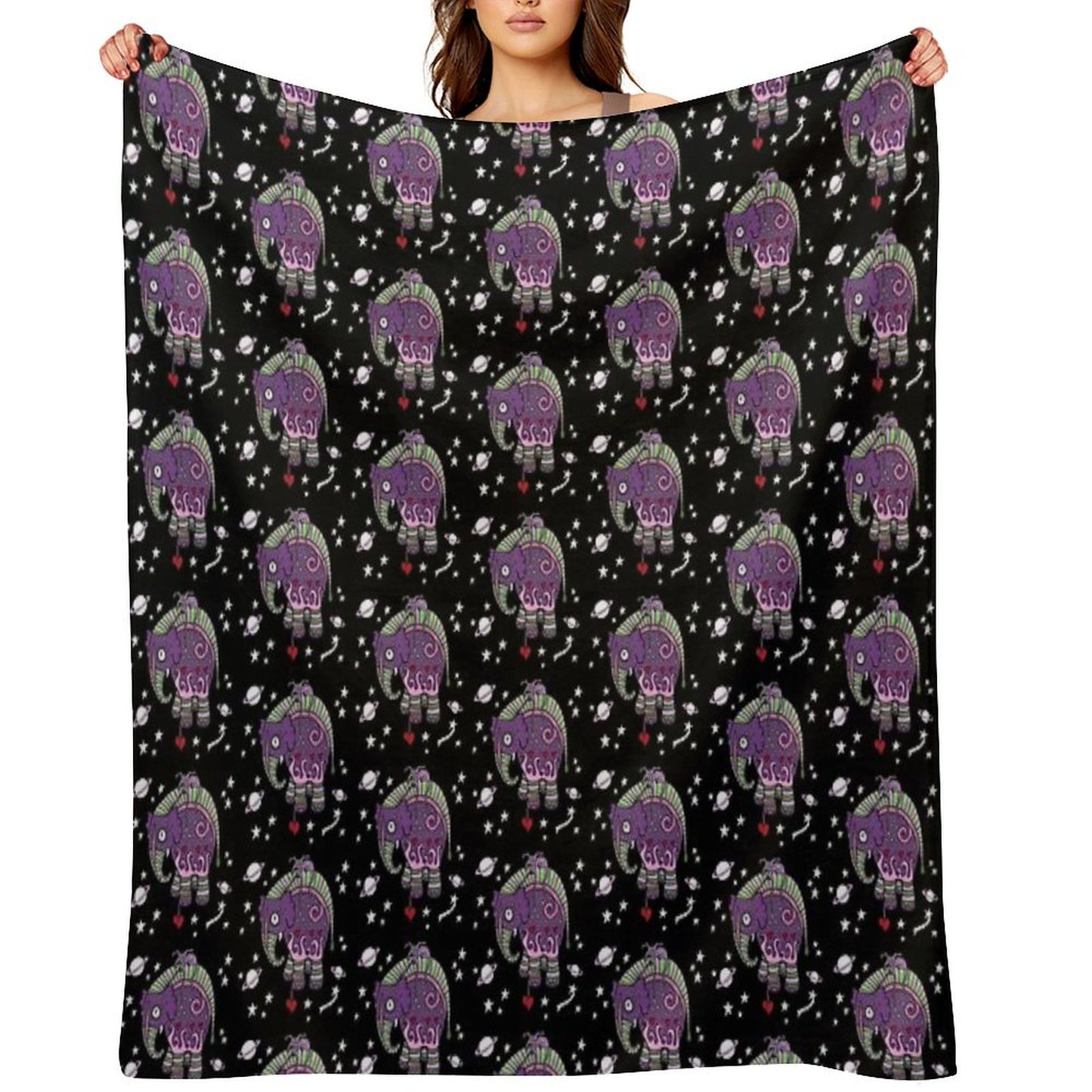 Interstellar Elephant Tee Throw Blanket