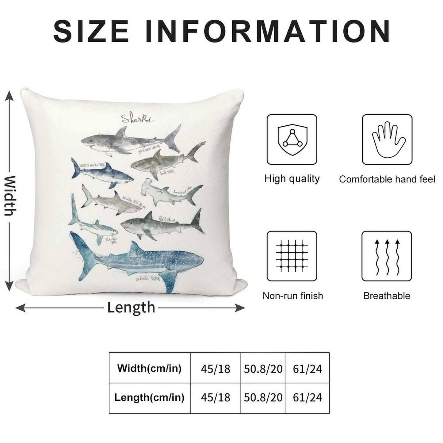 Sharks Soft Warmth Comfort Throw Pillow