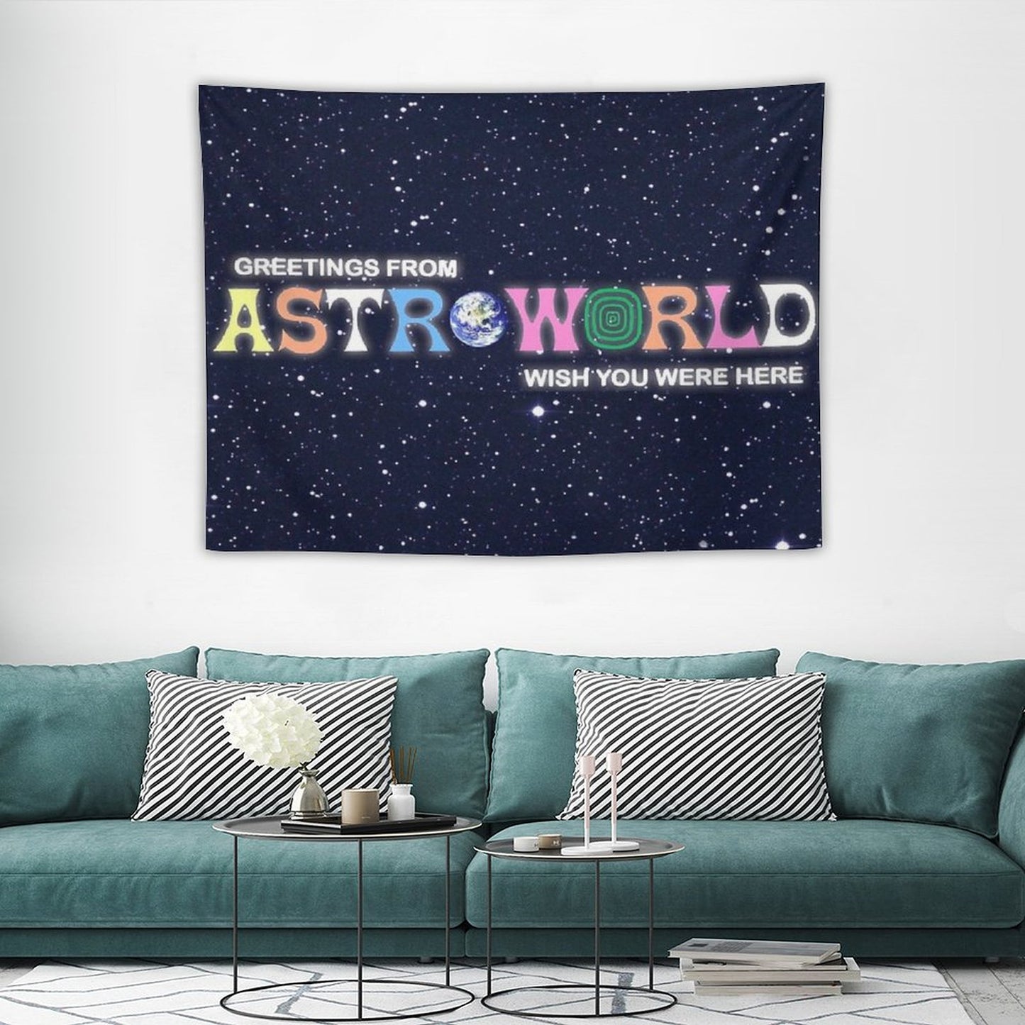 Greetings From, Astro Fan Cover Tapestry