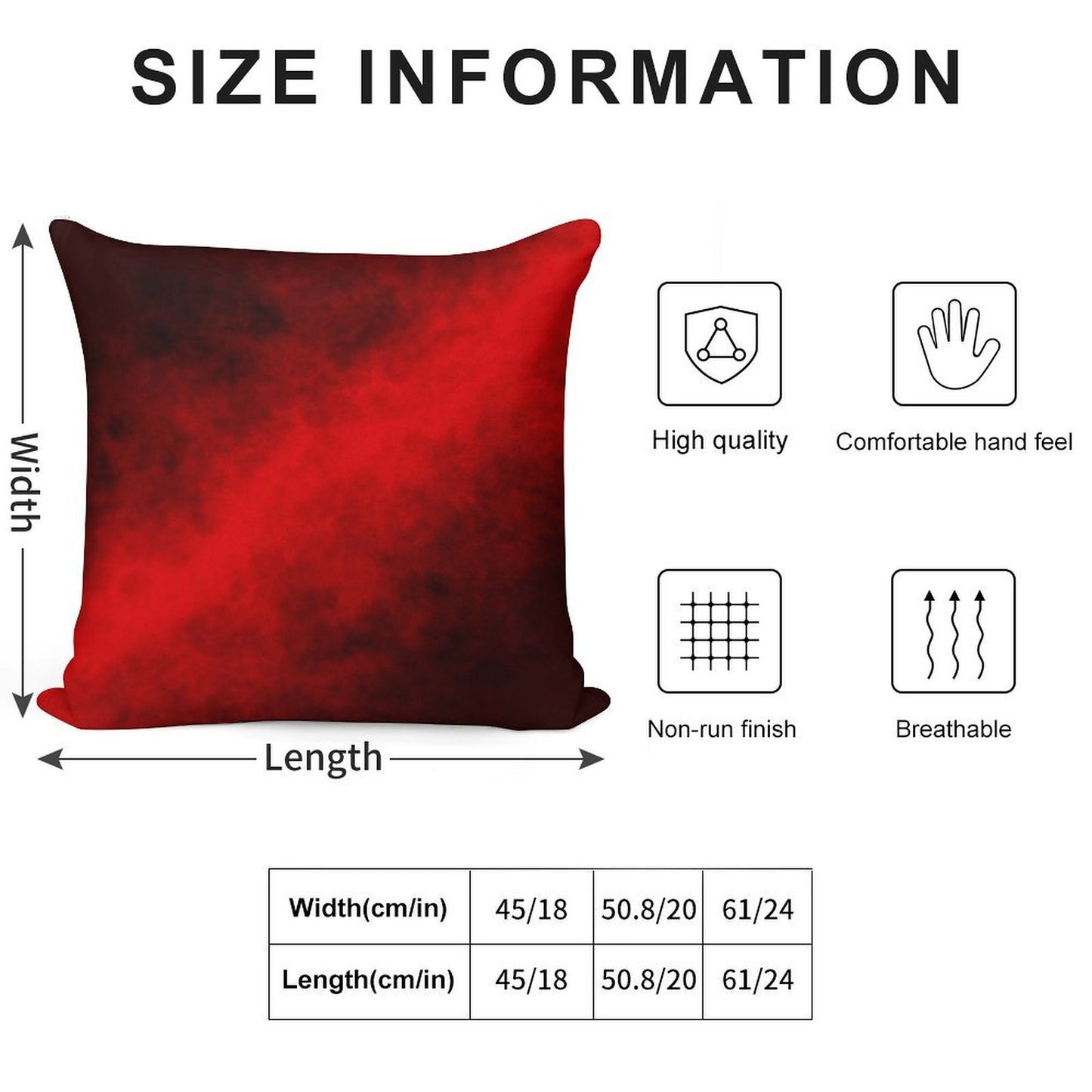 Red Smoke Soft Shrink-Resistant Throw Pillow