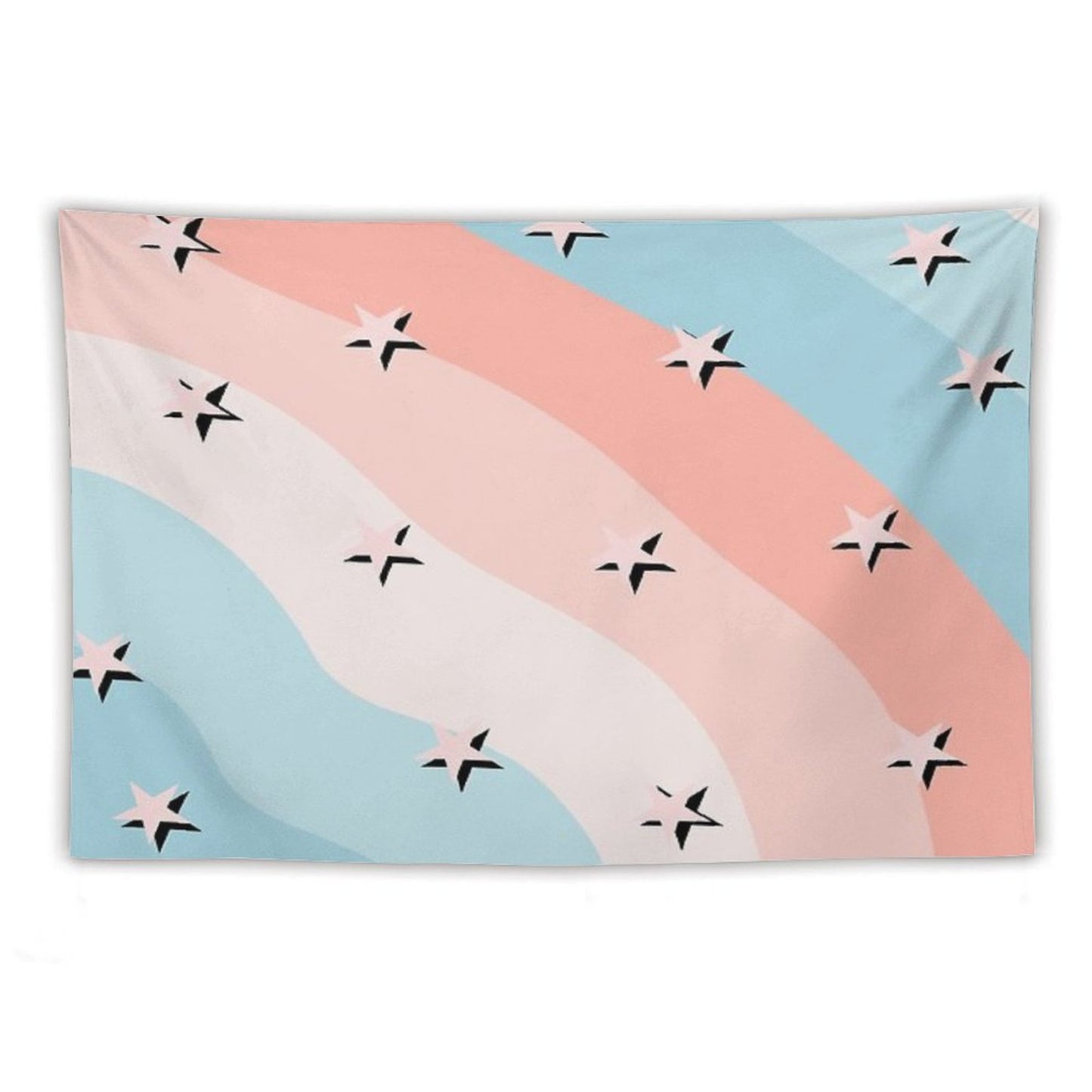 Cotton Candy Stars Striped Pattern Tapestry