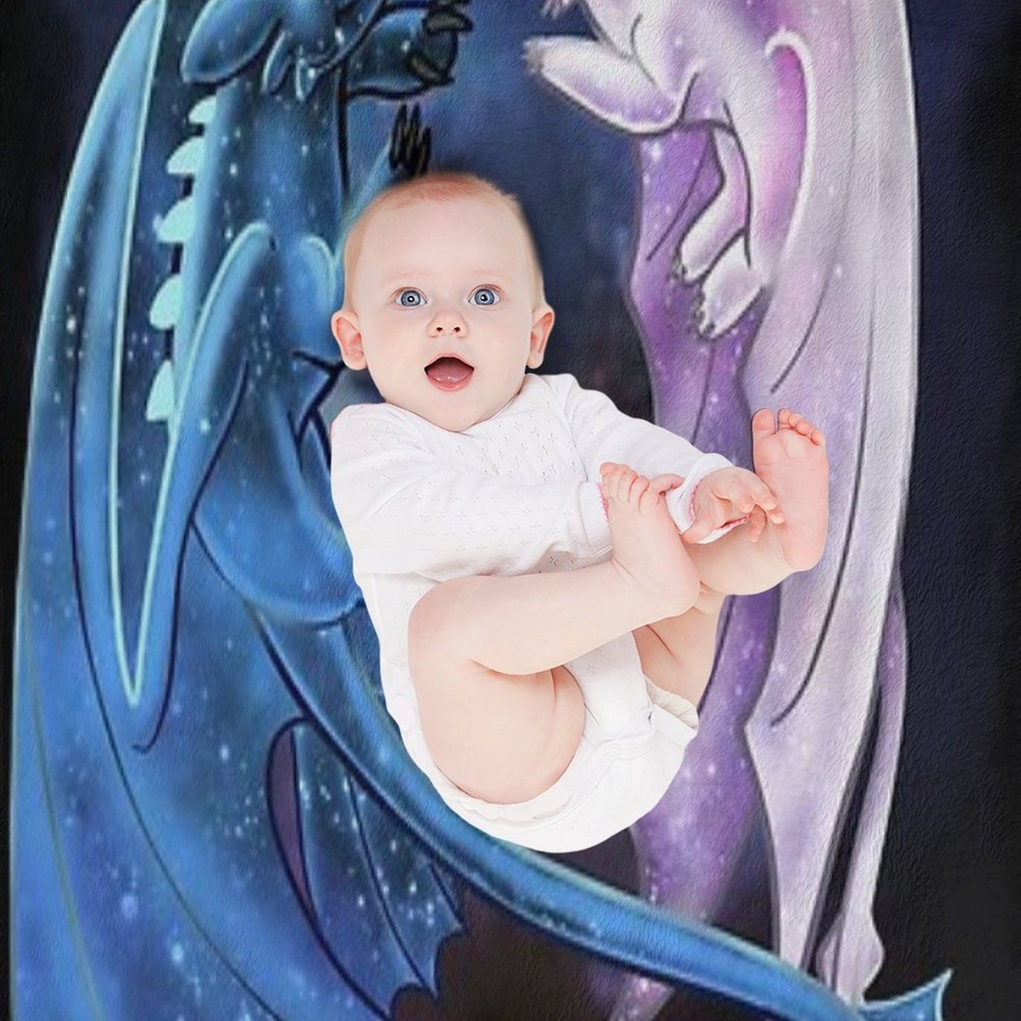Dragon Heart - Starry Dragons - Toothless And Light Fury Throw Blanket