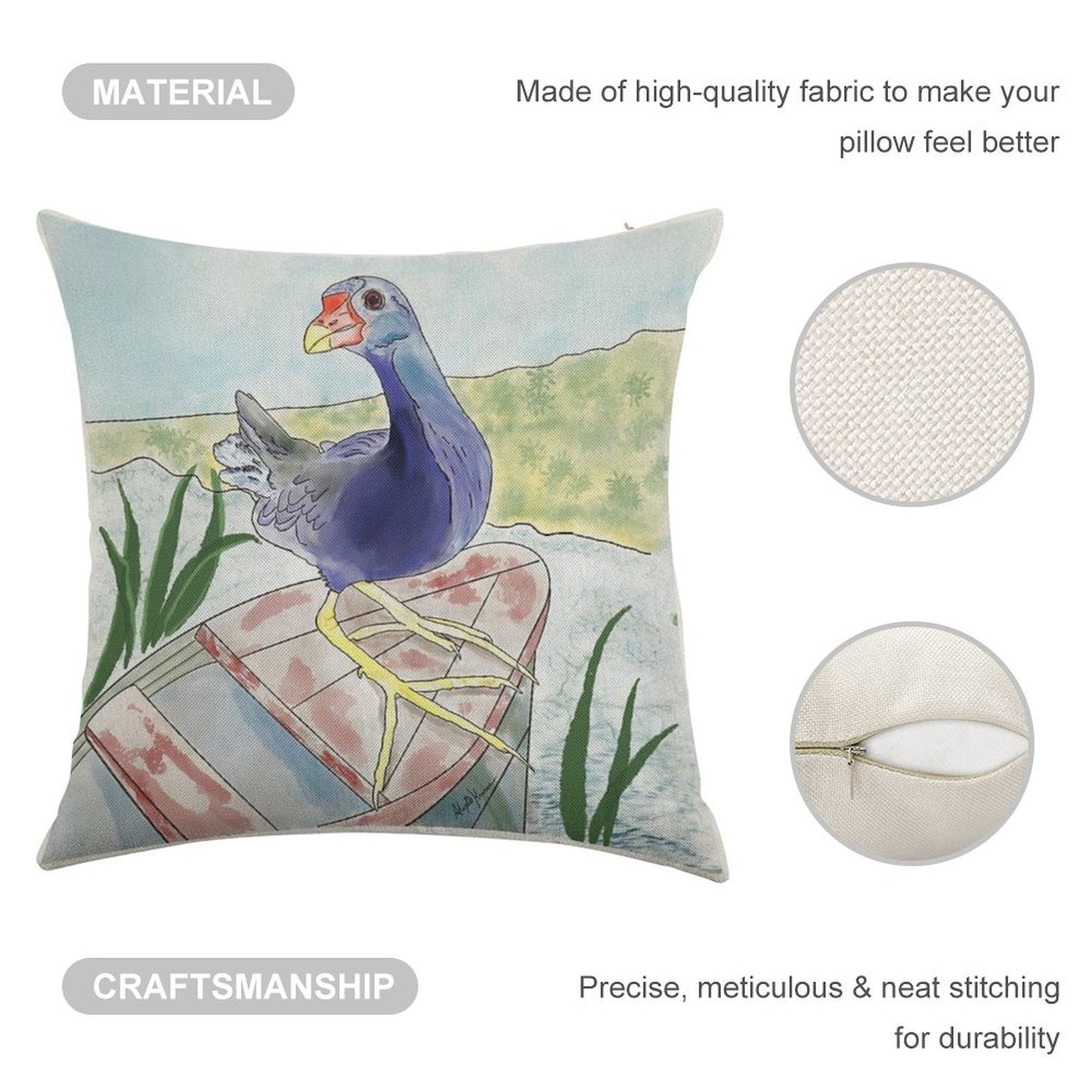 Jewel of The Marsh Linen Throw Pillow Cover