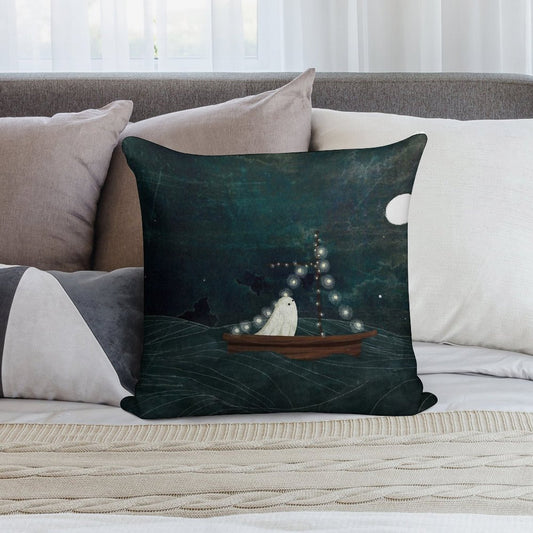 Ghost Boat Ride Soft Bedroom Essential Throw Pillow