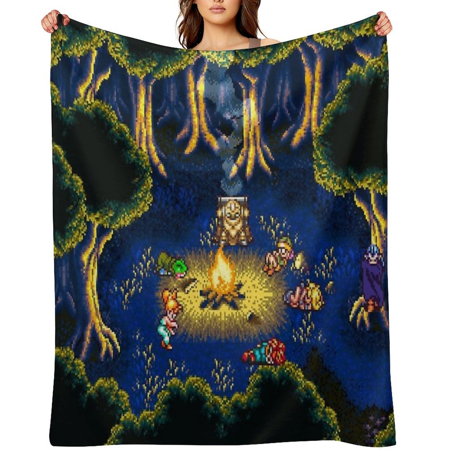 Chrono Trigger Campfire Throw Blanket