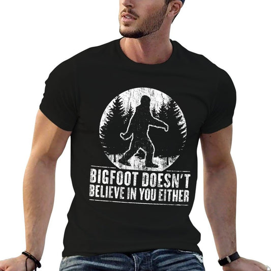 Funny Sasquatch Bigfoot Doesnt Believe in You Either Summer-ready Fabric T-Shirt