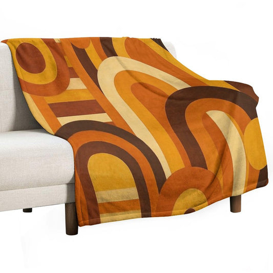 Arches And Sunspots Retro MCM Geometric Design Throw Blanket