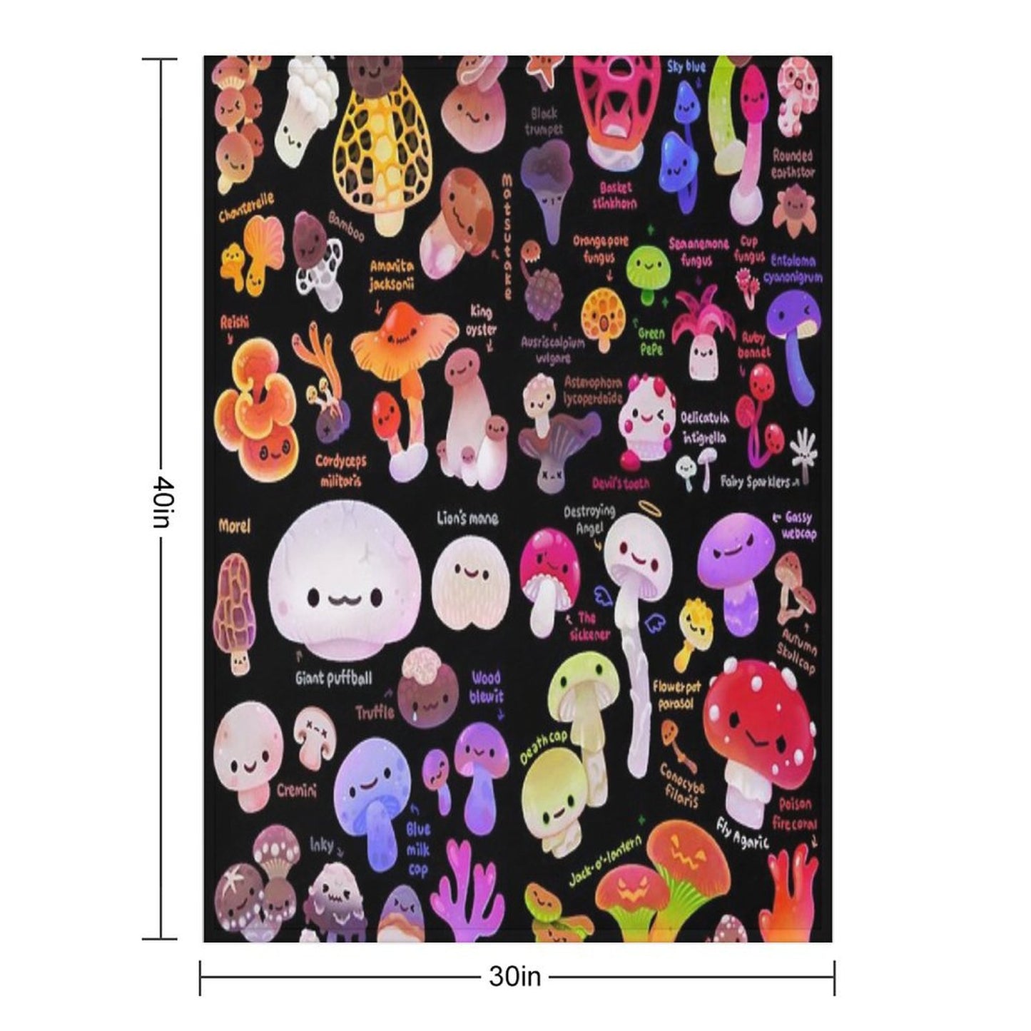 Mushroom - Name Throw Blanket