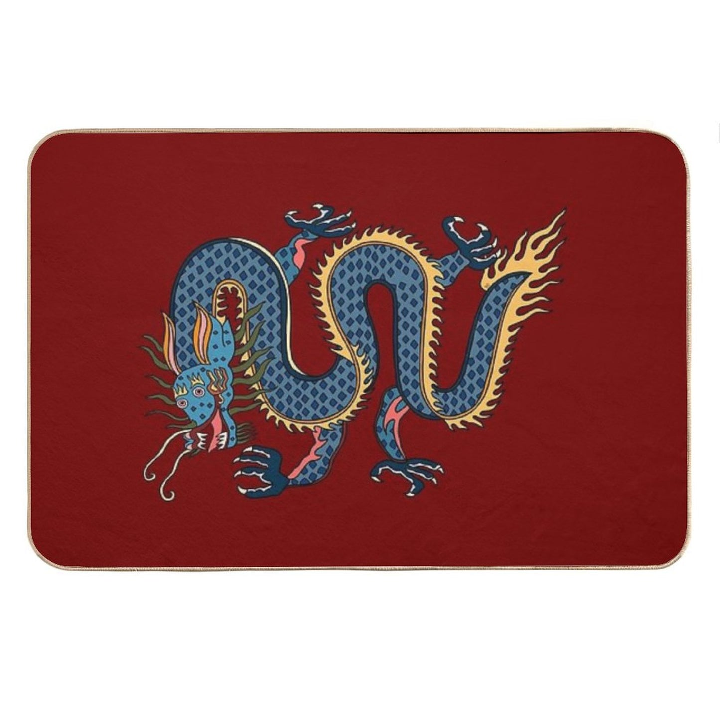TIBETAN DRAGON RUG-red Bath Mat
