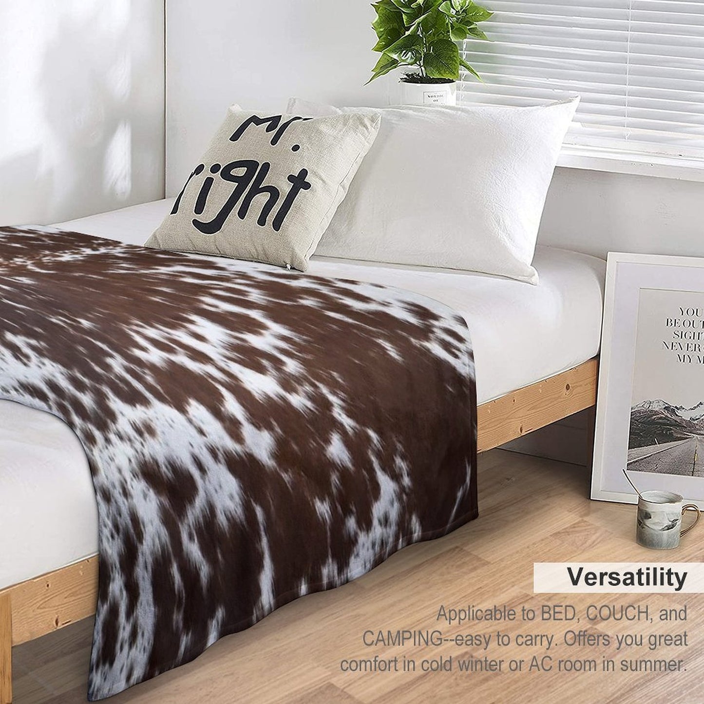 Western Cowhide – Brown And White Throw Blanket
