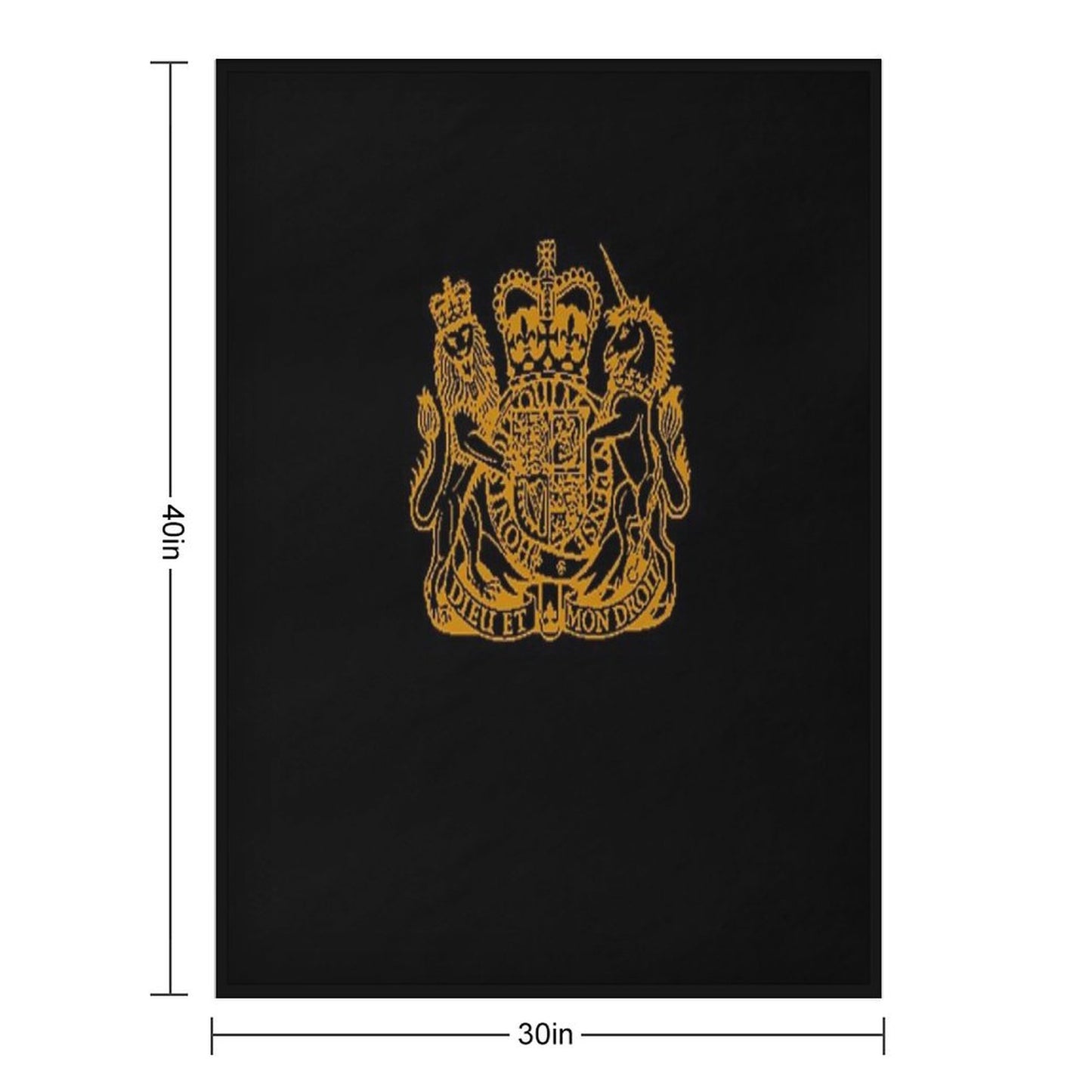 Elizabeth II Royal Coat of Arms Emblem Throw Blanket