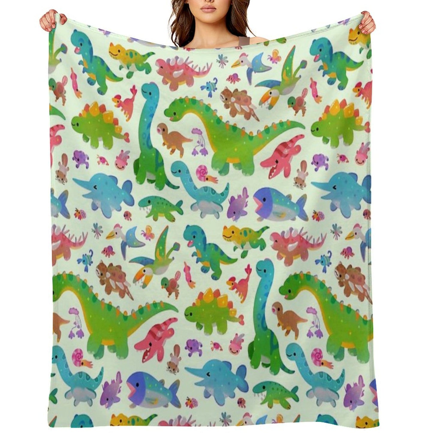 Jurassic Baby - Pastel Throw Blanket