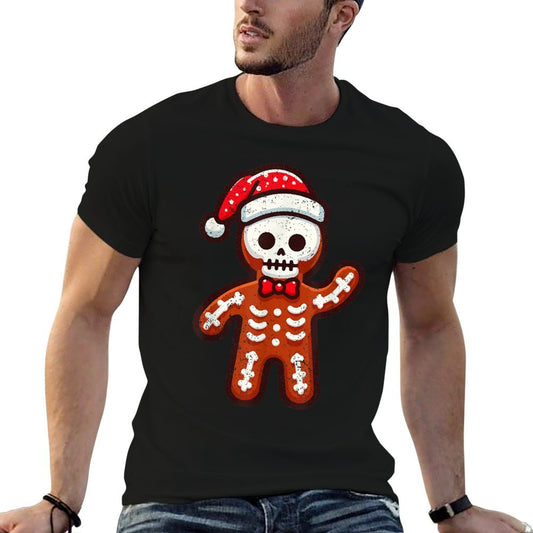 Skeleton Gingerbread Christmas Santa Hat X-mas Holiday Vintage-inspired T-Shirt