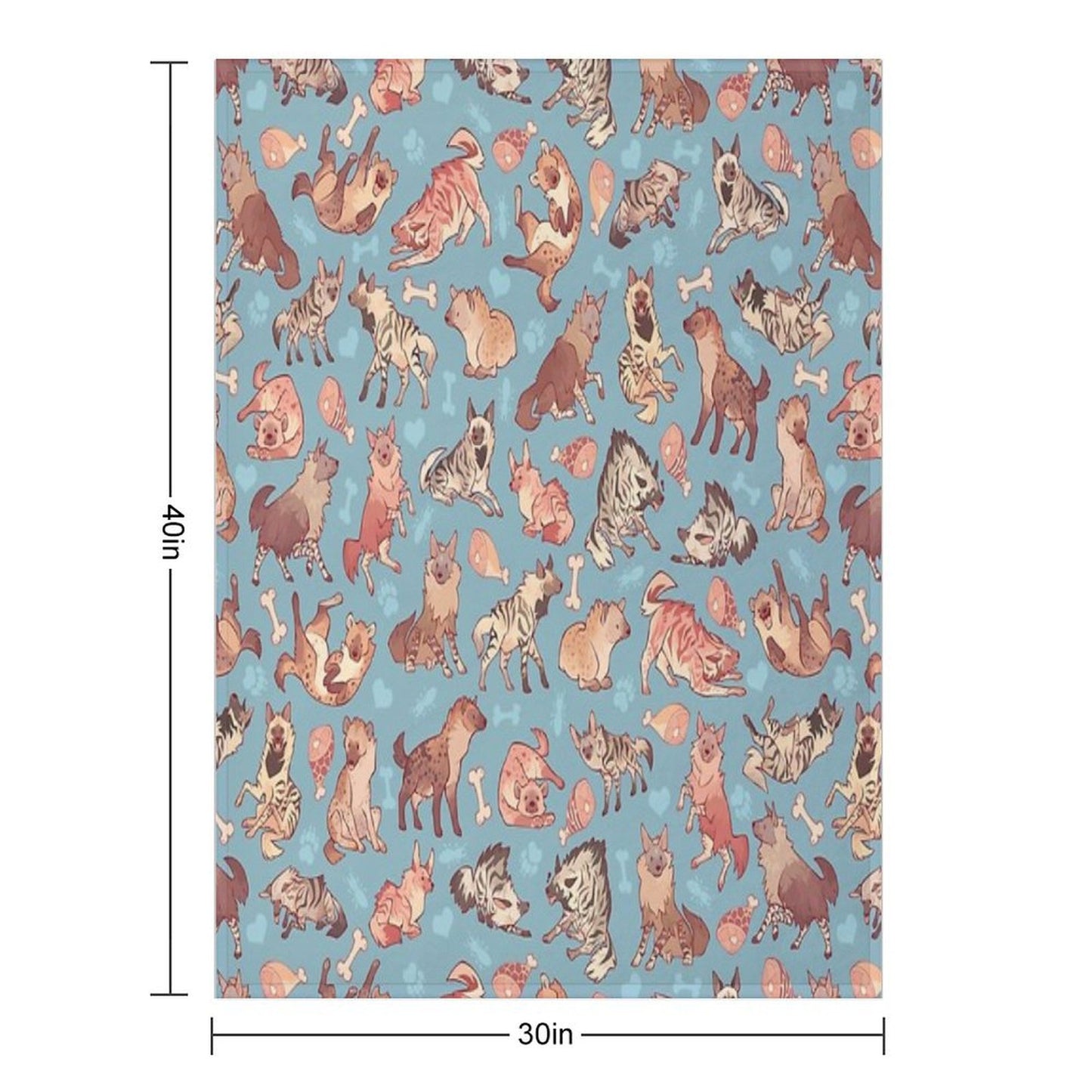 Hyenas in Cerulean Throw Blanket