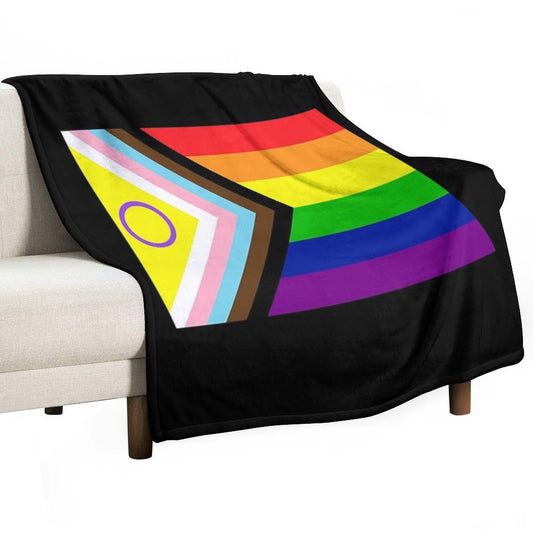 2021 Intersex-Inclusive Progress Pride Flag Throw Blanket