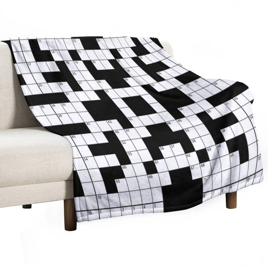 Cool Crossword Pattern Throw Blanket