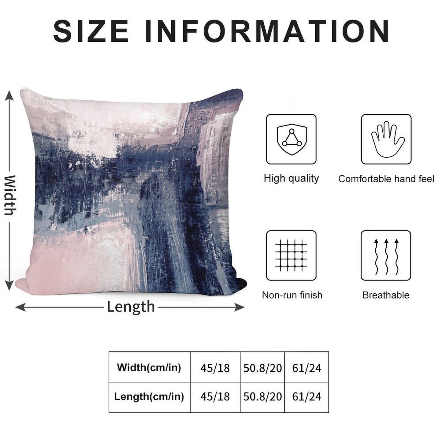 Pink And Navy 1 Soft High-Density Material Throw Pillow