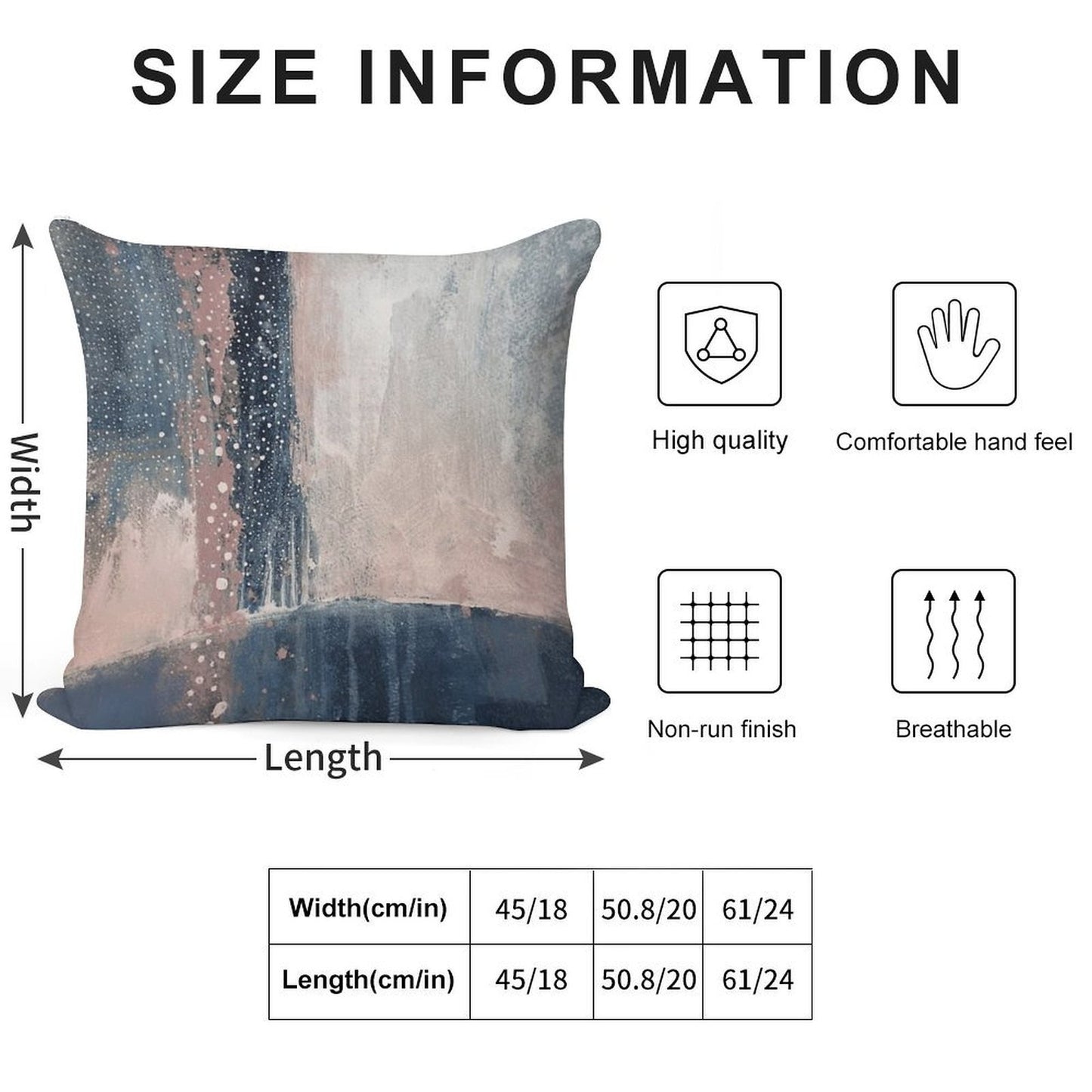 Pink Blue Abstract Soft Style Accent Throw Pillow