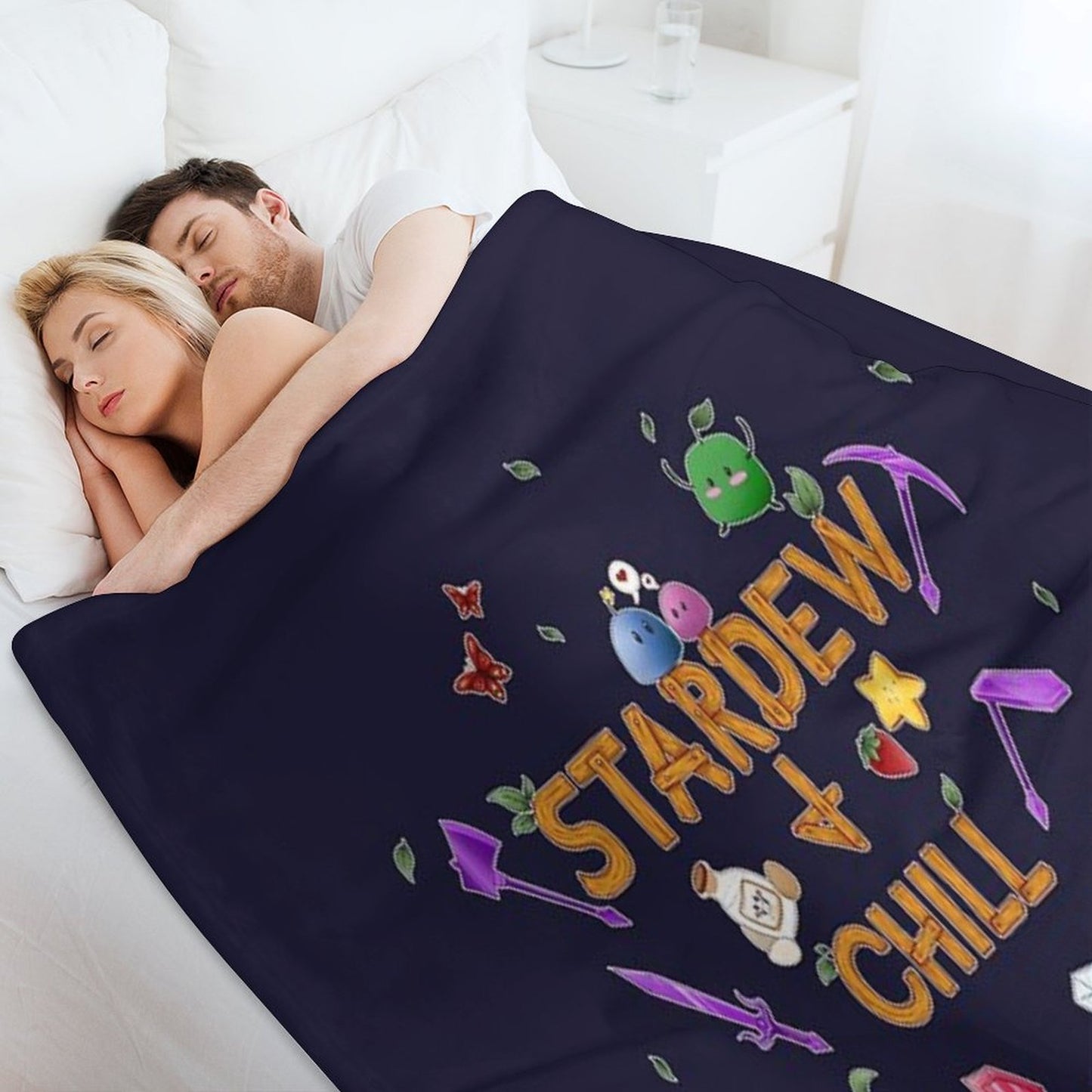 Stardew And Chill Throw Blanket