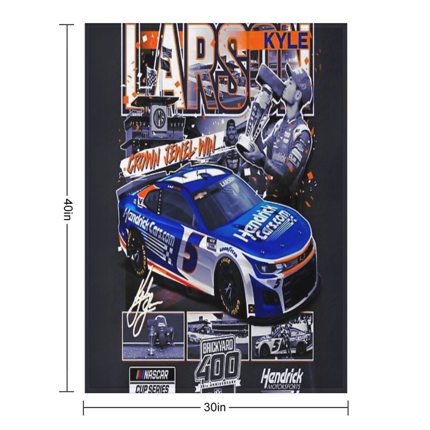 Kyle Larson Throw Blanket