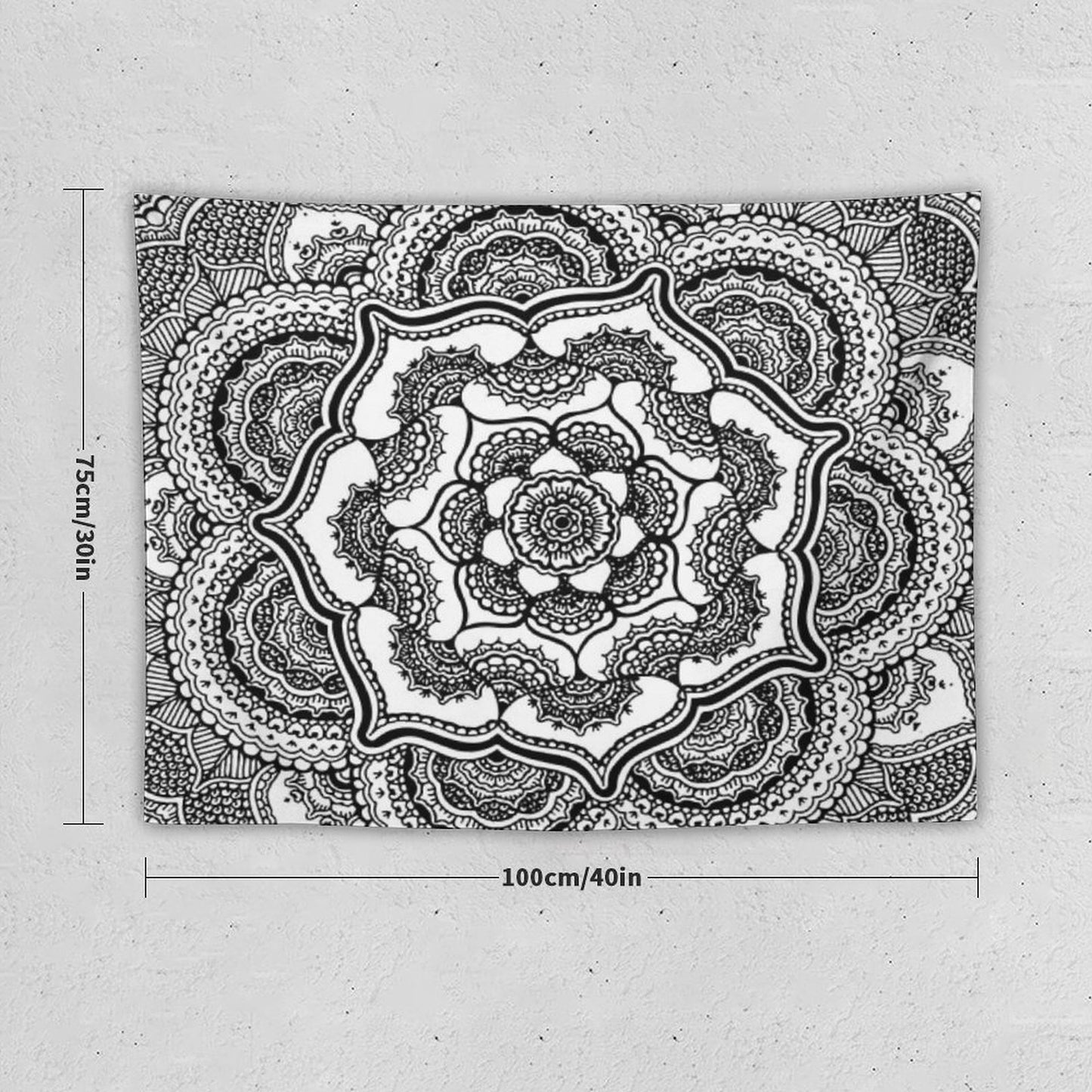 Spring Lotus Abstract Black And White Tapestry