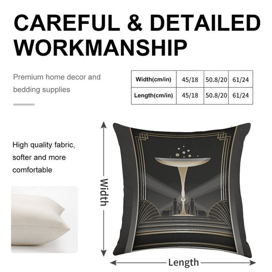 Art Deco Design VI Linen Throw Pillow Cover