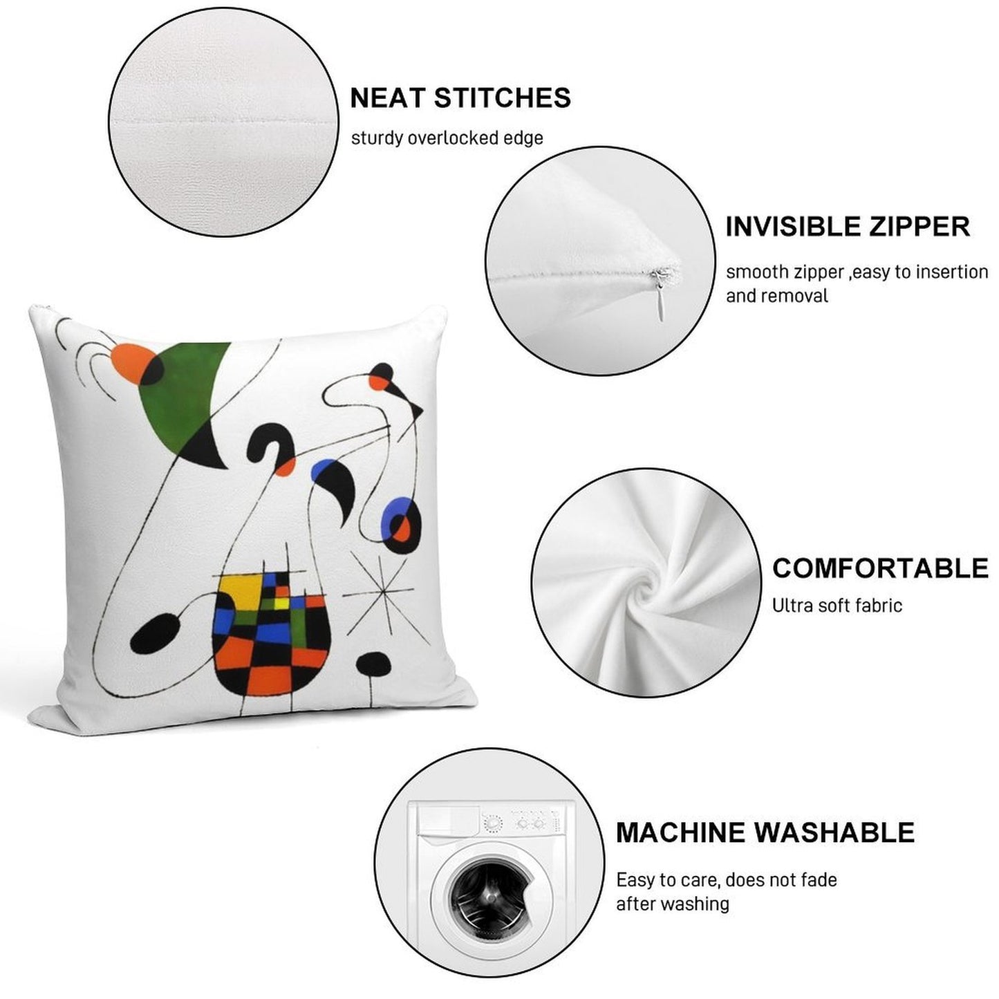 Joan-miro74623-prints Soft Style Accent Throw Pillow