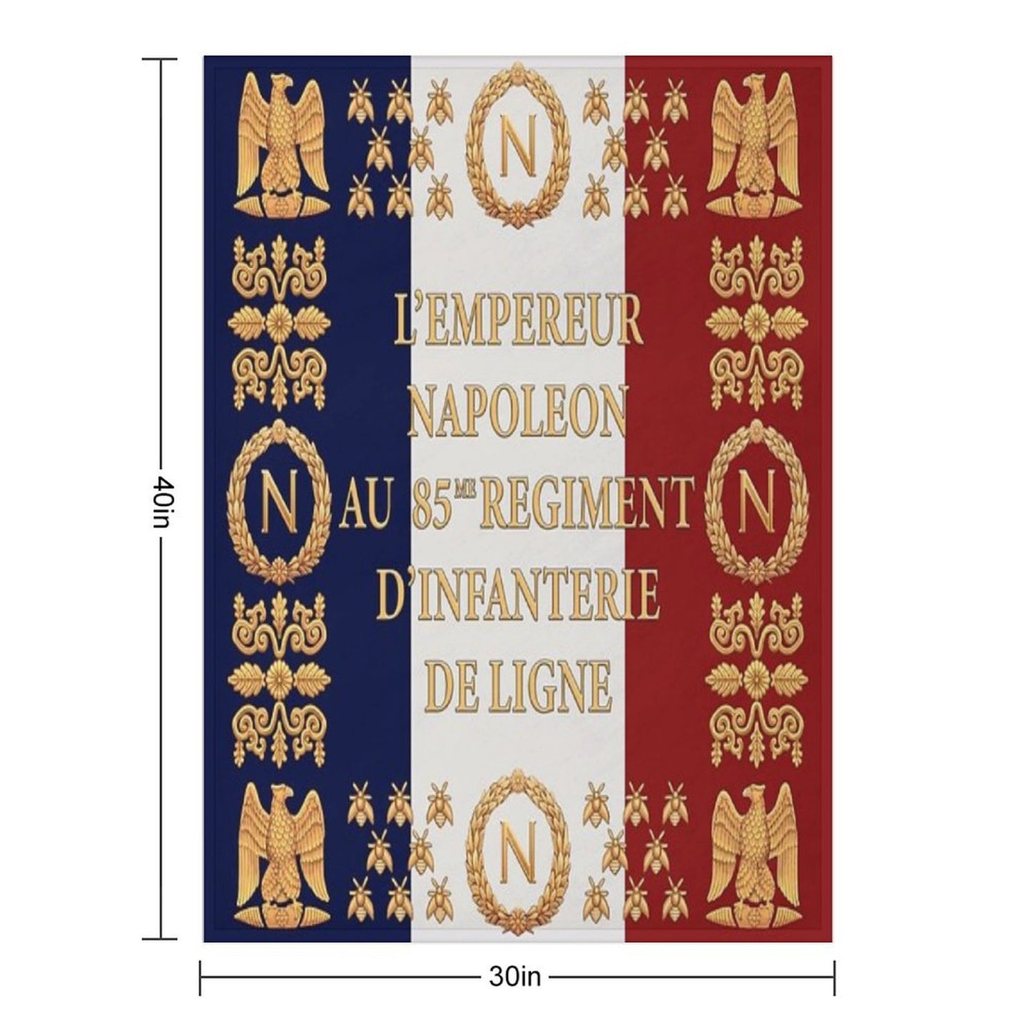 Napoleonic French 85th Regimental Flag Throw Blanket