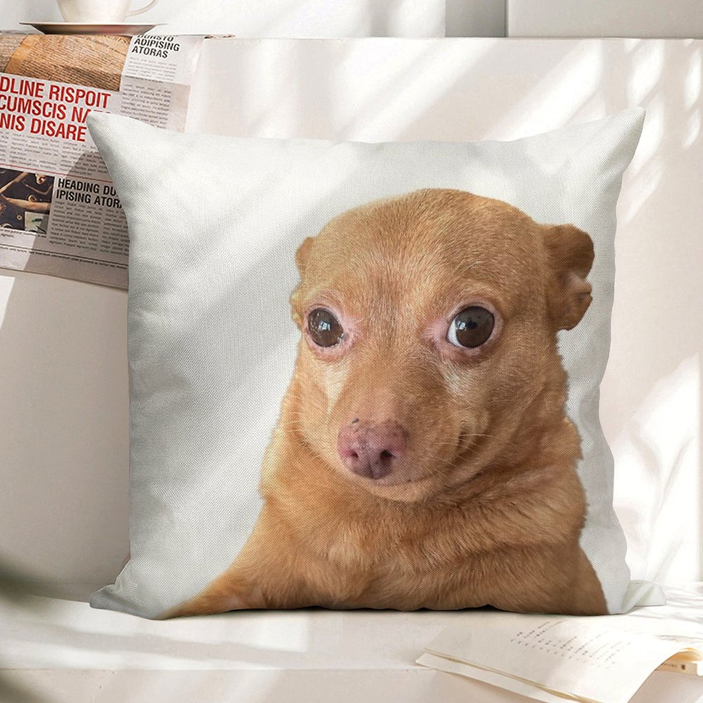 Mr. Mouse Linen Throw Pillow Cover