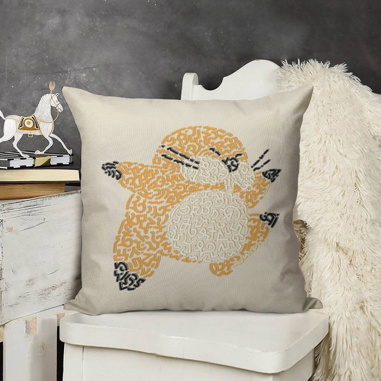 Monty Mole Linen Throw Pillow Cover
