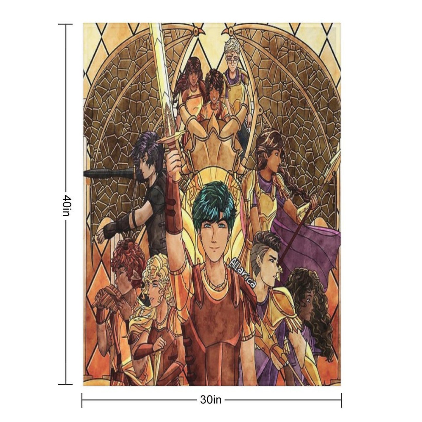 Percy Jackson Stained Glass Throw Blanket