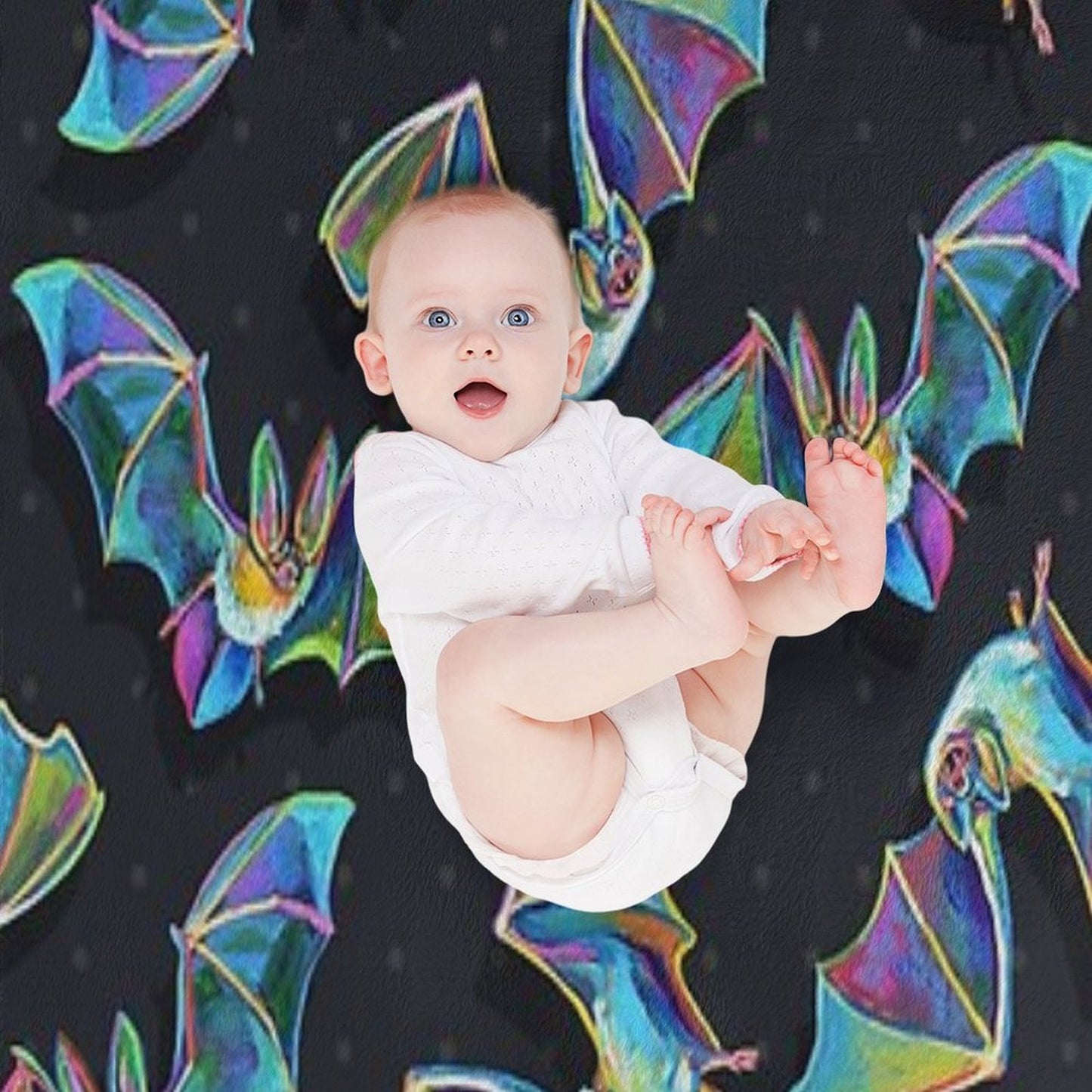 Psychedelic Bat Pattern by Robert Phelps Throw Blanket