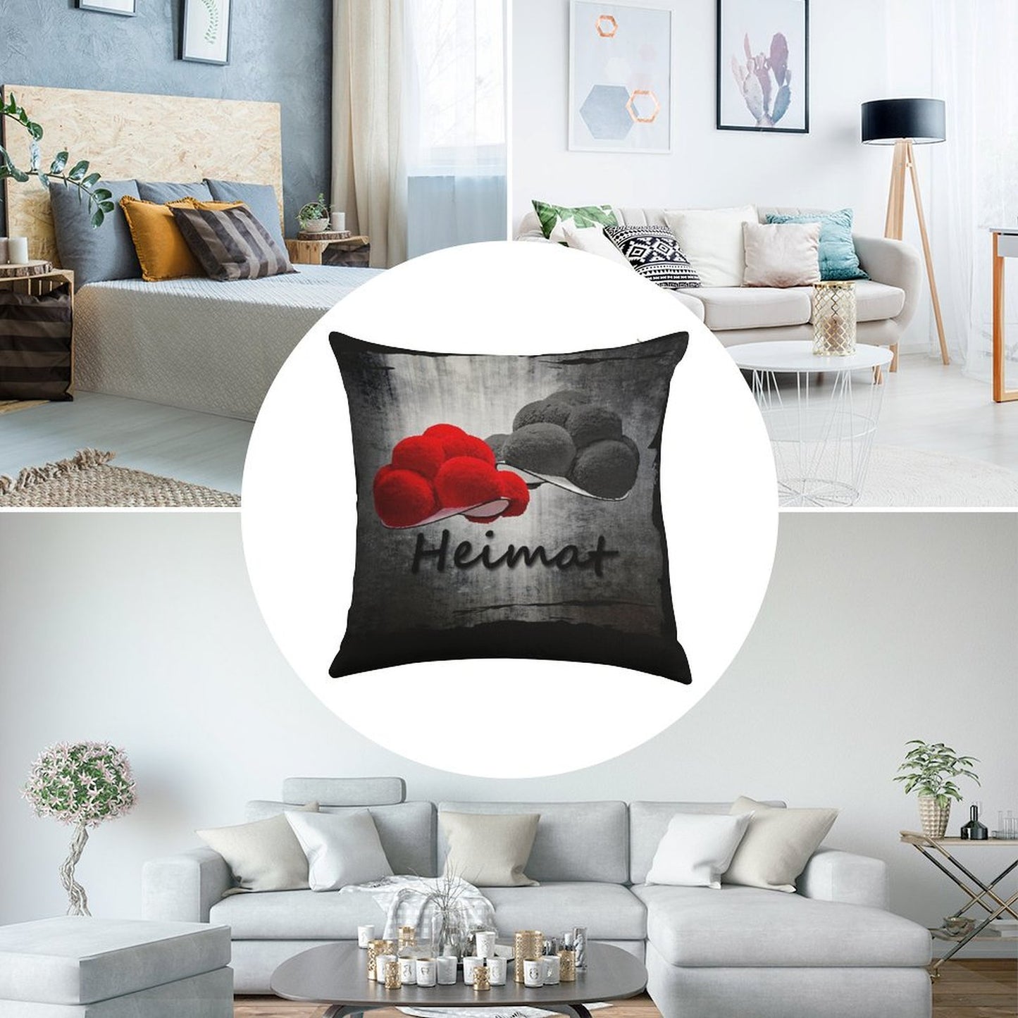 Black Forest Hats Heimat ART 1.0 Linen Throw Pillow Cover