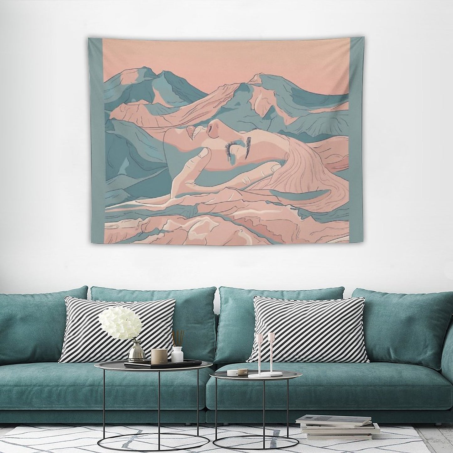 I Saw Her Face In The Mountains Tapestry