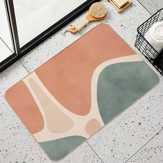 Earth Tones Shapes Bath Mat