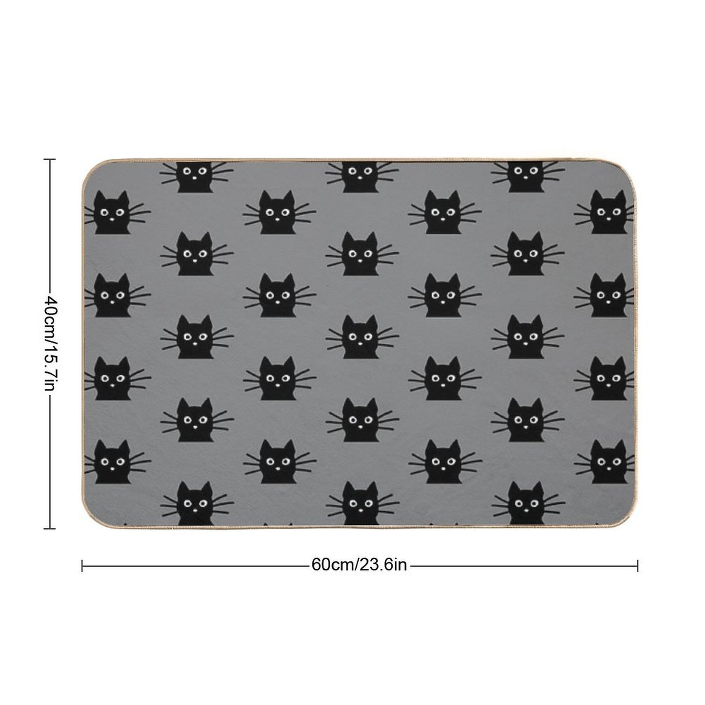 Black Cat Face Bath Mat