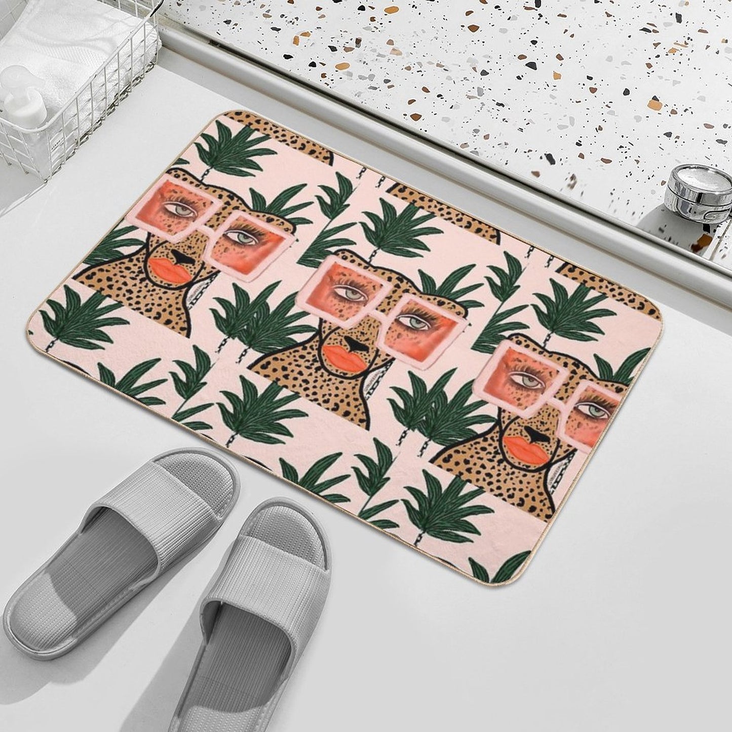 Tropical Glam Cat Bath Mat