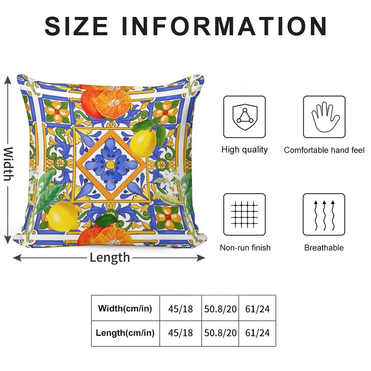 Summer ,Sicilian Tiles ,citrus,oranges,majolica,lemons ,Mediterranean Soft Gift Ready Throw Pillow
