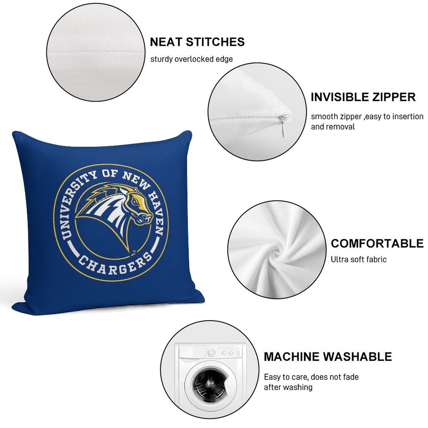 UNH - Circle Soft Short Plush Fabric Throw Pillow