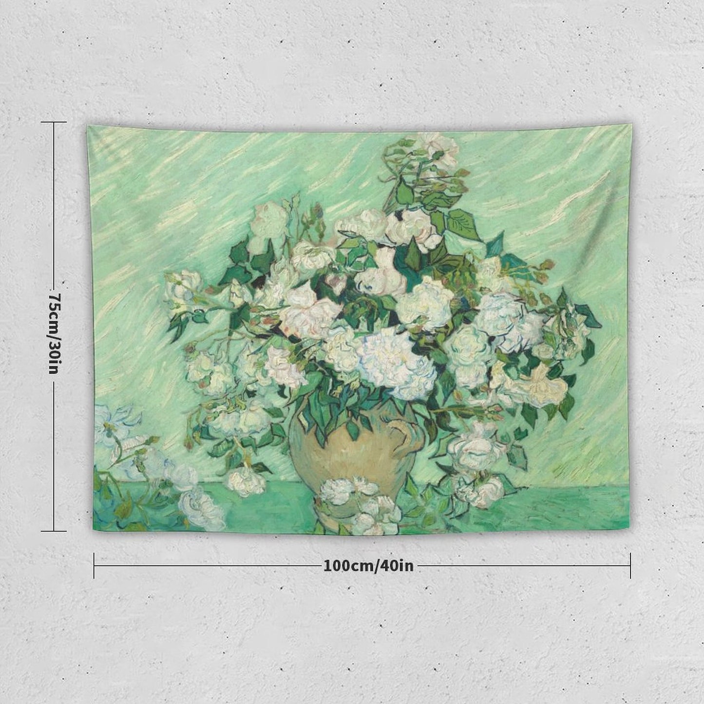 Van Gogh’s Vase with Pink Roses Tapestry