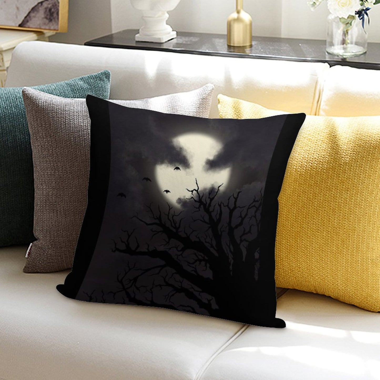 Spooky Night Sky Soft Durable Construction Throw Pillow